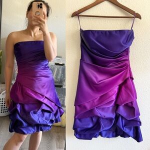 ONYX Nite Strapless Dress – Purple & Pink – Size 7/8